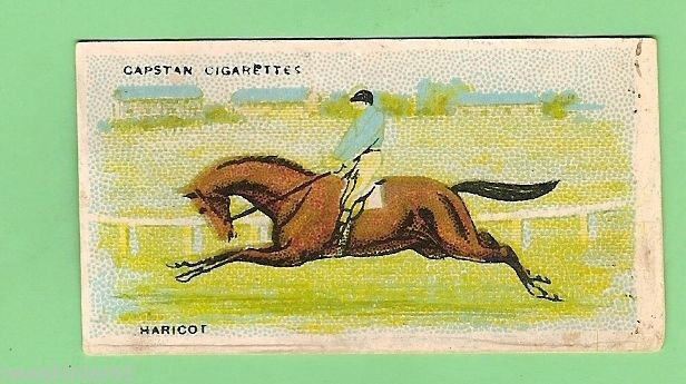 Original cigarette Card celebrating Haricots win Original cigarette Card